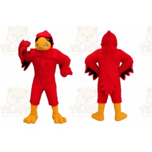 Red Bird Mascot Costume with Custom Logo