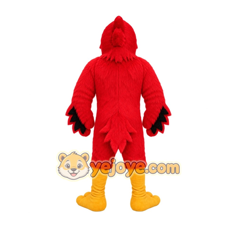 Red Bird Mascot Costume with Custom Logo