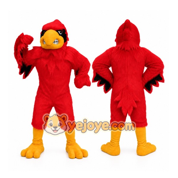 Red Bird Mascot Costume with Custom Logo
