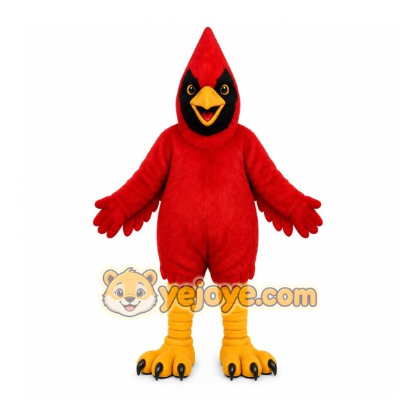Red Bird Mascot Costume with Custom Logo