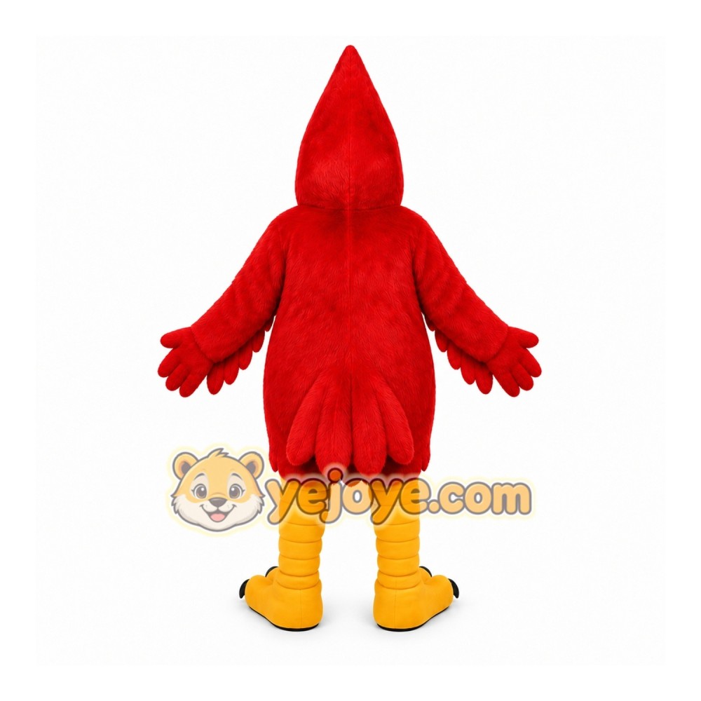 Red Bird Mascot Costume with Custom Logo