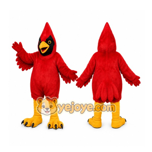 Red Bird Mascot Costume with Custom Logo