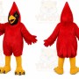 Red Bird Mascot Costume with Custom Logo