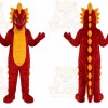 Red Dragon Mascot Costume with Custom Logo