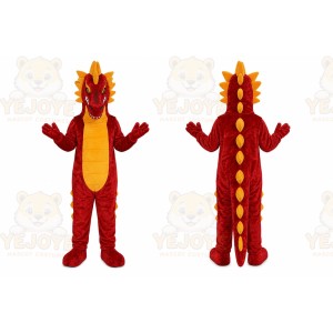 Red Dragon Mascot Costume with Custom Logo