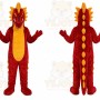 Red Dragon Mascot Costume with Custom Logo