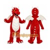 Red Dragon Mascot Costume with Custom Logo Red Dragon Mascot Costume with Custom Logo