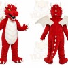 Red Dragon Mascot Costume with Custom Logo