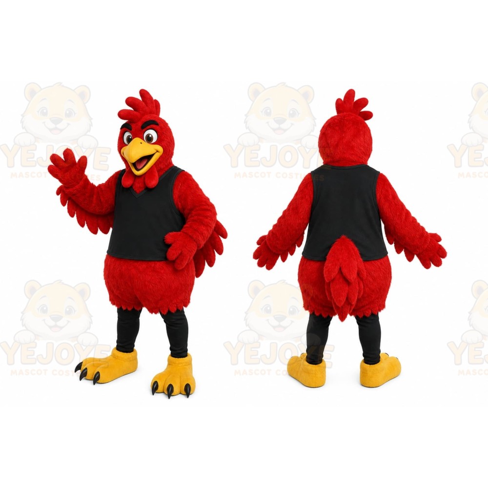 Red Bird Mascot Costume with Custom Logo