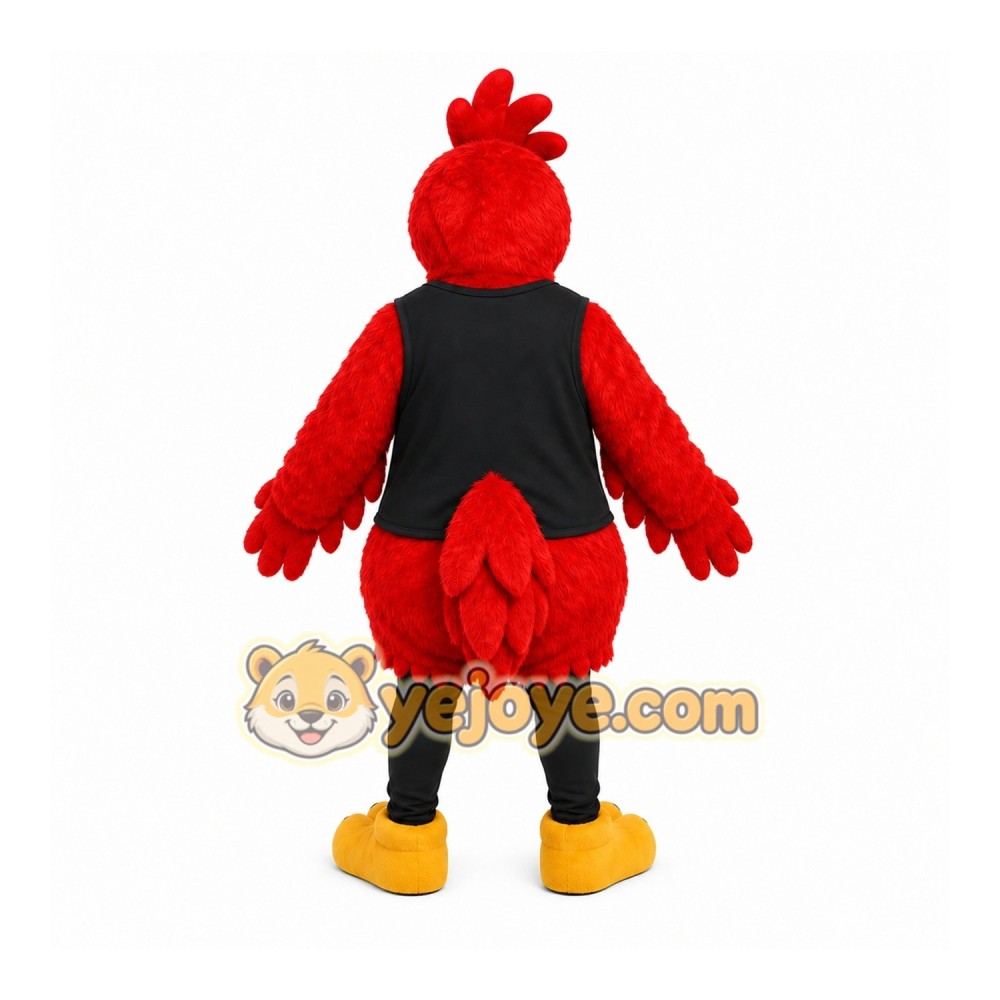 Red Bird Mascot Costume with Custom Logo