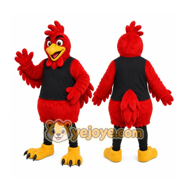 Red Bird Mascot Costume with Custom Logo