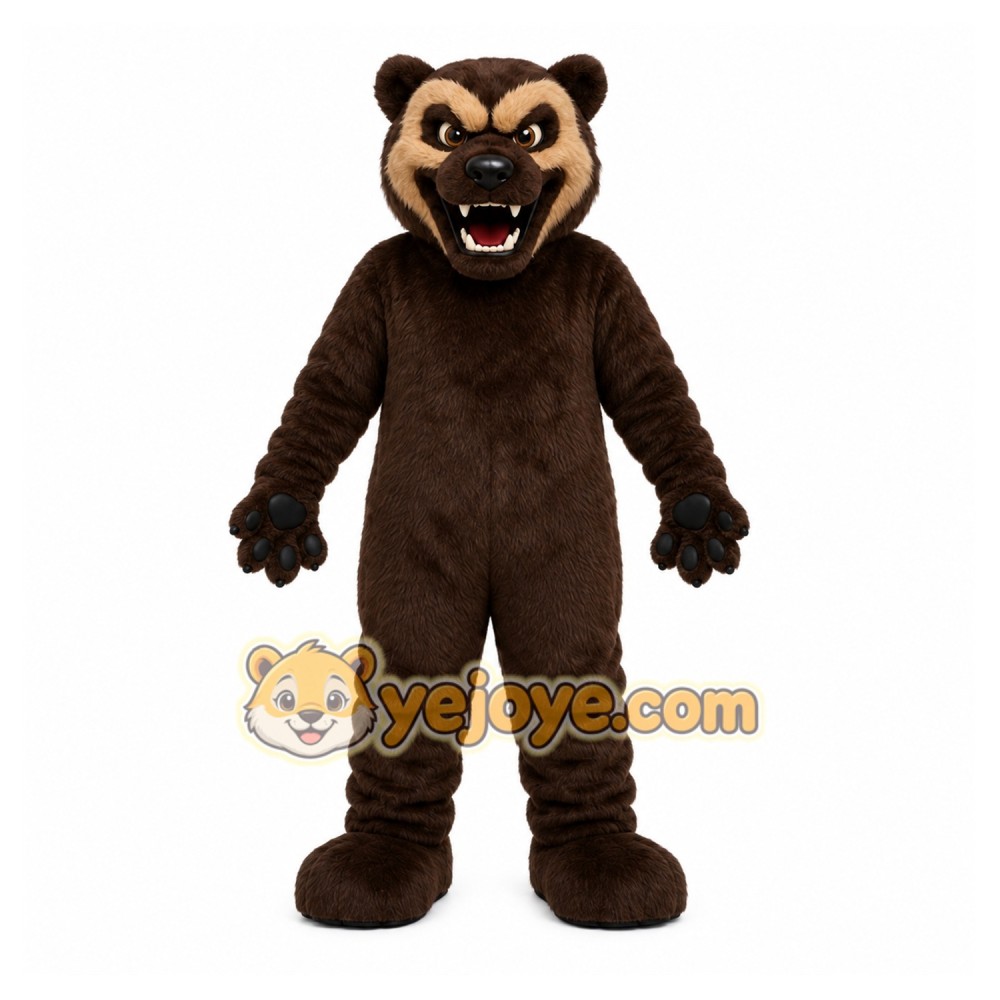 Brown Bear Mascot Costume with Custom Logo Brown Bear Mascot Costume with Custom Logo