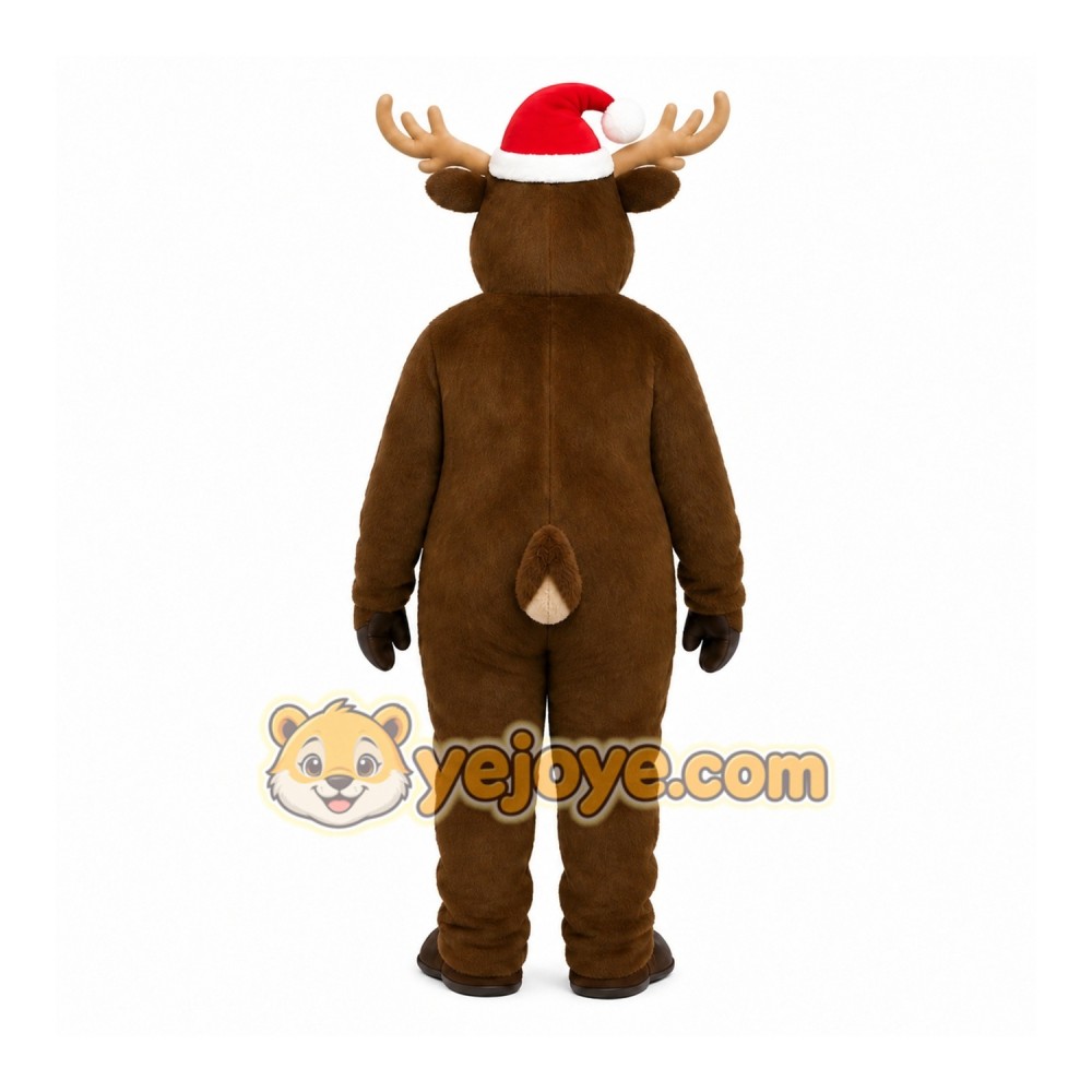 Brown Reindeer Mascot Costume with Custom Logo Brown Reindeer Mascot Costume with Custom Logo