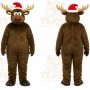 Brown Reindeer Mascot Costume with Custom Logo