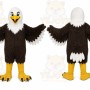 Black Eagle Mascot Costume with Custom Logo