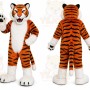 Orange Tiger Mascot Costume with Custom Logo