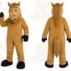 Brown Horse Mascot Costume with Custom Logo