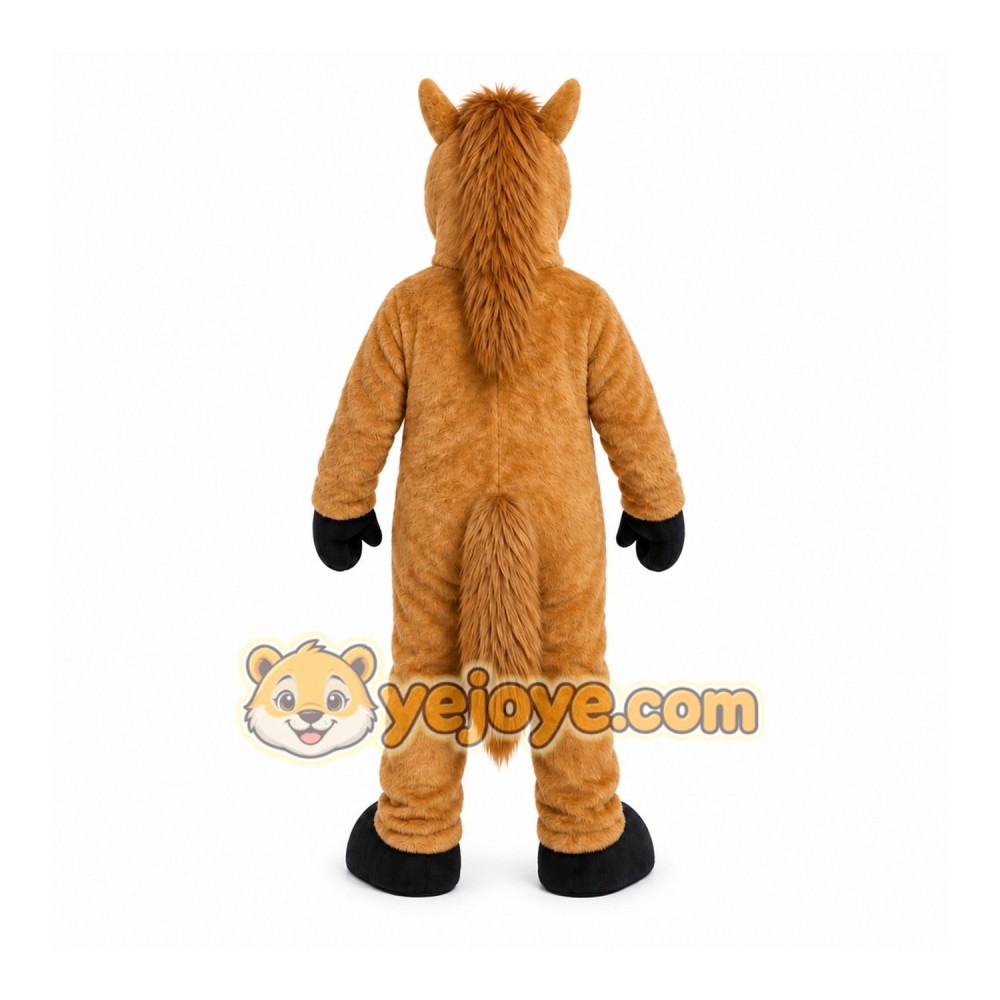Brown Horse Mascot Costume with Custom Logo Brown Horse Mascot Costume with Custom Logo