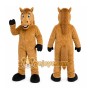 Brown Horse Mascot Costume with Custom Logo