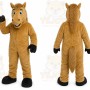 Brown Horse Mascot Costume with Custom Logo