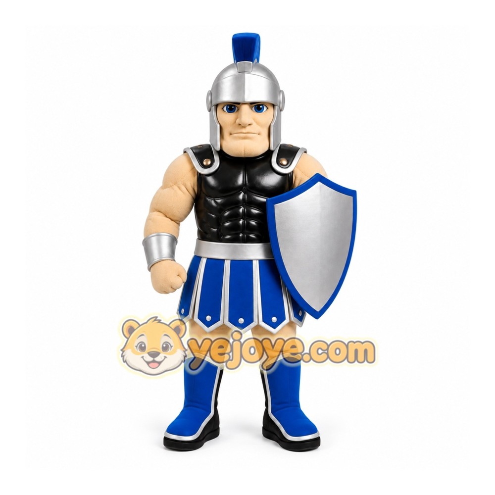 Blue Roman Warrior Mascot Costume with Custom Logo Blue Roman Warrior Mascot Costume with Custom Logo