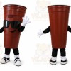 Brown Cup Mascot Costume with Custom Logo