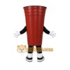 Brown Cup Mascot Costume with Custom Logo