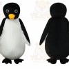 Black Penguin Mascot Costume with Custom Logo