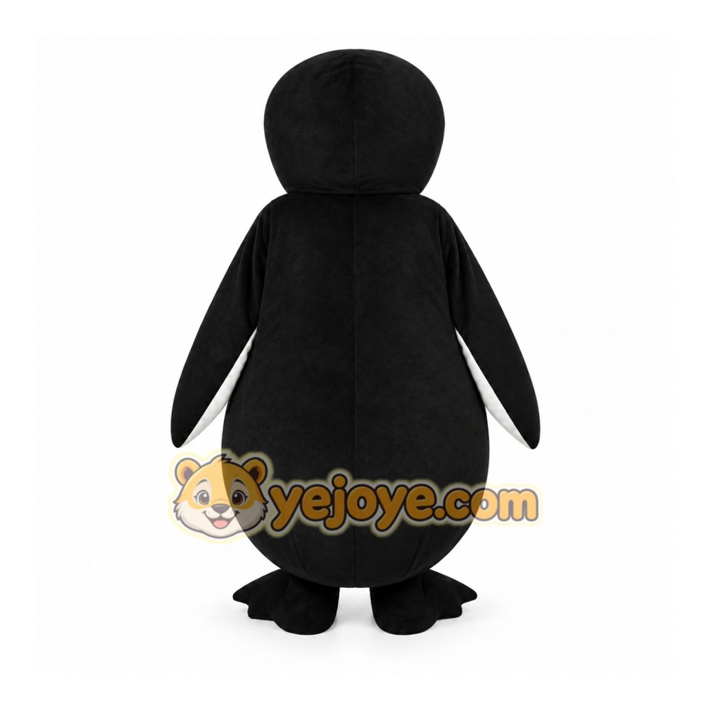 Black Penguin Mascot Costume with Custom Logo Black Penguin Mascot Costume with Custom Logo