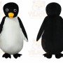 Black Penguin Mascot Costume with Custom Logo