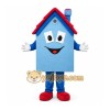 Blue House Mascot Costume with Custom Logo Blue House Mascot Costume with Custom Logo