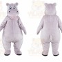 Gray Hippo Mascot Costume with Custom Logo