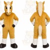 Brown Horse Mascot Costume with Custom Logo