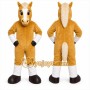 Brown Horse Mascot Costume with Custom Logo