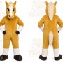 Brown Horse Mascot Costume with Custom Logo