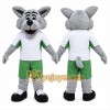 Gray Wolf Mascot Costume with Custom Logo Gray Wolf Mascot Costume with Custom Logo