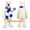 White Bear Mascot Costume with Custom Logo White Bear Mascot Costume with Custom Logo