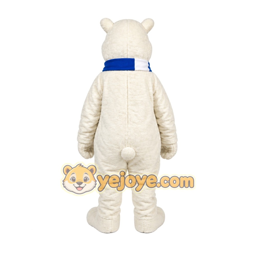 White Bear Mascot Costume with Custom Logo White Bear Mascot Costume with Custom Logo
