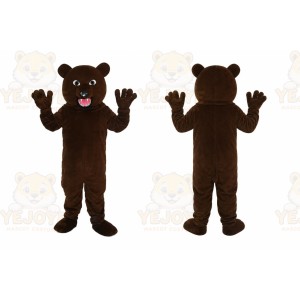 Brown Bear Mascot Costume with Custom Logo
