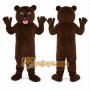 Brown Bear Mascot Costume with Custom Logo