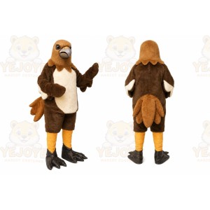 Brown Bird Mascot Costume with Custom Logo