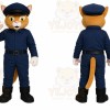 Blue Cat Mascot Costume with Custom Logo