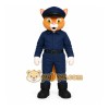 Blue Cat Mascot Costume with Custom Logo