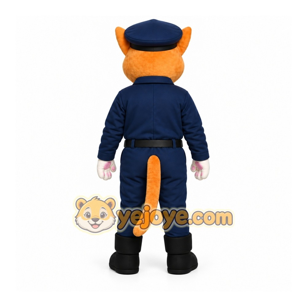 Blue Cat Mascot Costume with Custom Logo