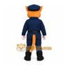 Blue Cat Mascot Costume with Custom Logo