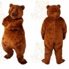 Brown Bear Mascot Costume with Custom Logo