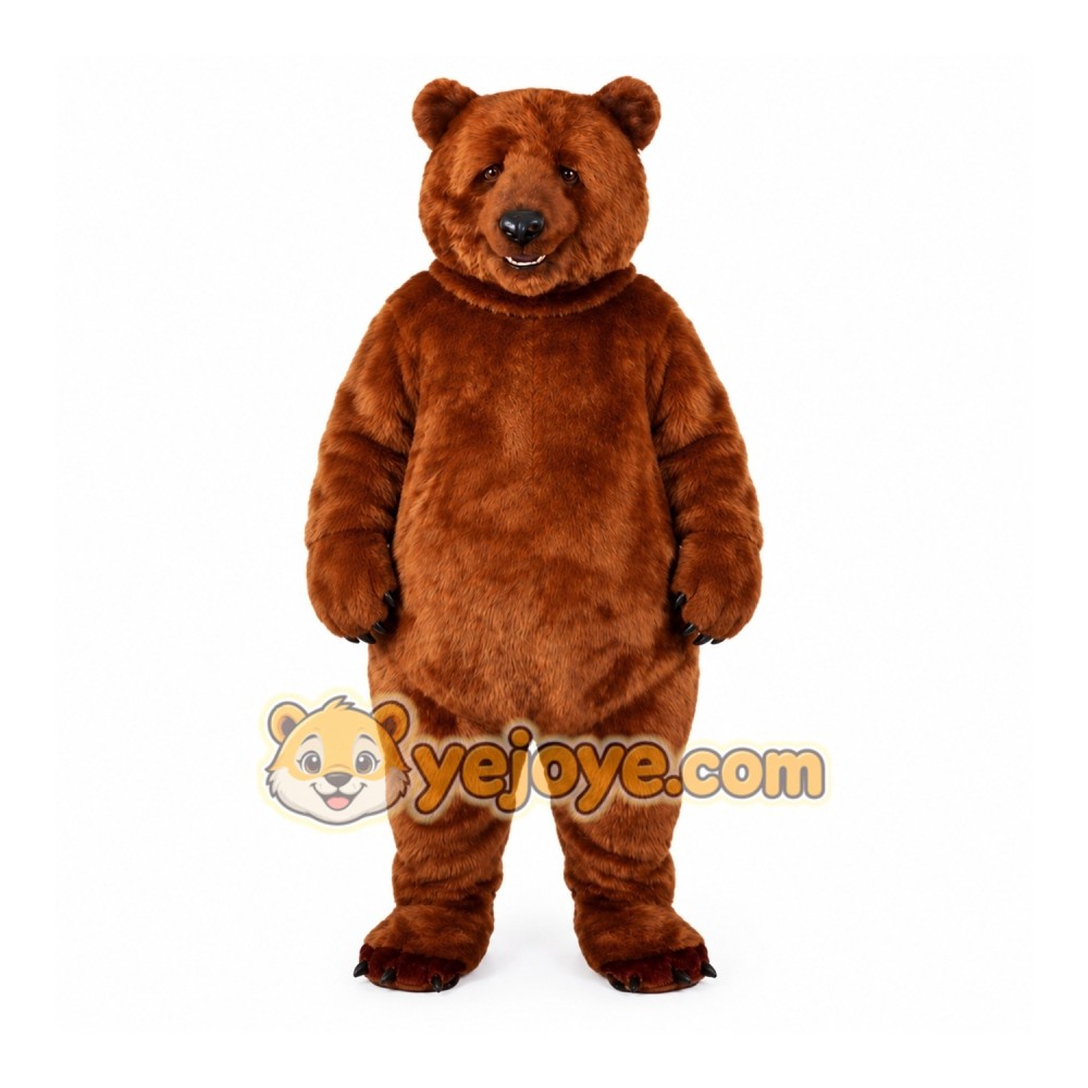 Brown Bear Mascot Costume with Custom Logo Brown Bear Mascot Costume with Custom Logo