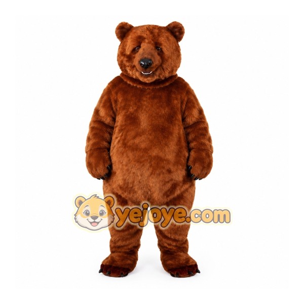 Brown Bear Mascot Costume with Custom Logo