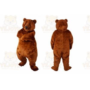 Brown Bear Mascot Costume with Custom Logo