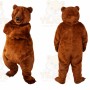 Brown Bear Mascot Costume with Custom Logo